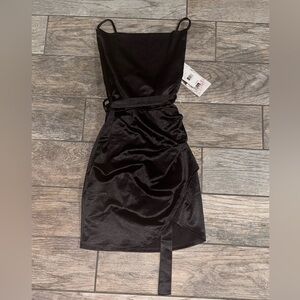 Elegant Black Satin Dress